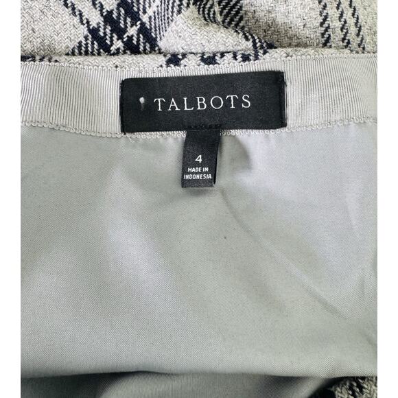 Talbots Grey Blue Skirt Womens Wool Blend Straight Plaid Size 4 - Picture 5 of 6